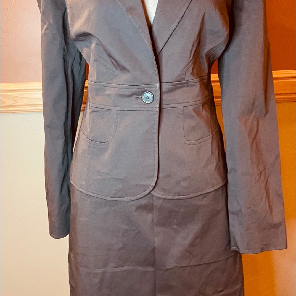 Women's Brown Blazer and Skirt